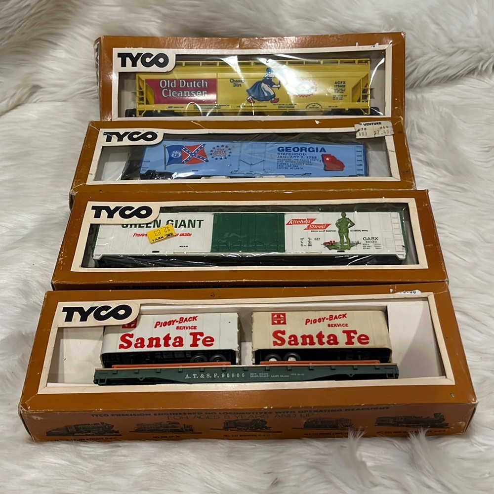 Rare Vintage TYCO Original Box Bundle 4 Scale Train Advertisement Company